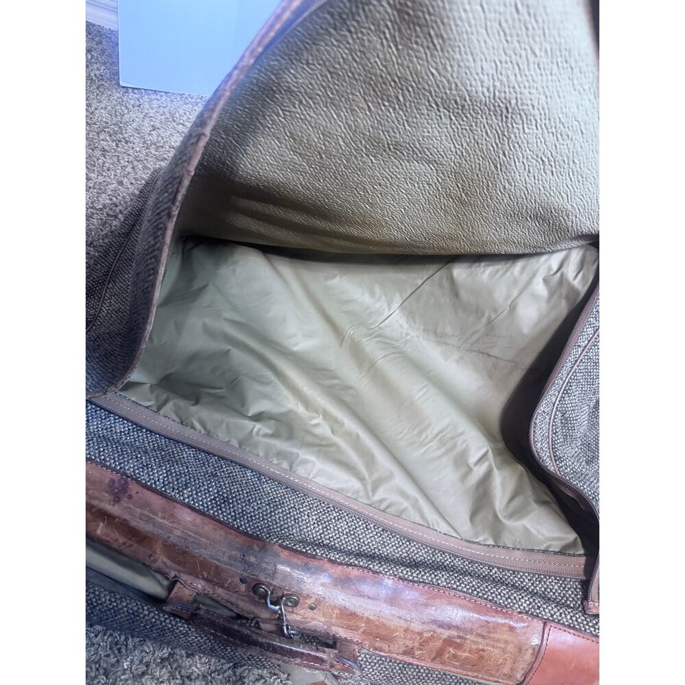 Vintage Hartmann luggage garment bag Hanging Travel tweed & brown leather - Picture 7 of 12